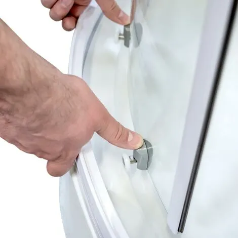 Cabine De Douche Intégrale Arrondie, 90 X 90 Cm, Cabine De Douche Complète, Coloris Blanc, Helgoland III, Schulte 4 Cabine De Douche Intégrale Arrondie, 90 X 90 Cm, Cabine De Douche Complète, Coloris Blanc, Helgoland III, Schulte – Image 2