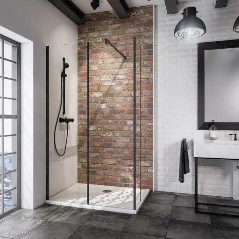 Paroi De Douche à L'italienne + Paroi De Retour Fixe 120 X 26 X 200 Cm, Verre 6 Mm Anticalcaire, Paroi Fixe Walk In, Profilé Noir Mat, Miami, Schulte 3 Paroi De Douche à L'italienne + Paroi De Retour Fixe 120 X 26 X 200 Cm, Verre 6 Mm Anticalcaire, Paroi Fixe Walk In, Profilé Noir Mat, Miami, Schulte