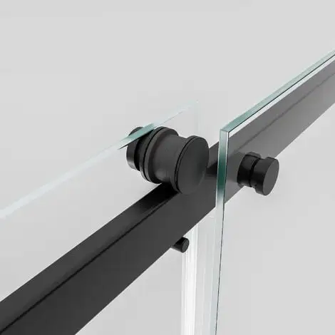 Porte De Douche Coulissante En Niche, Verre 6 Mm Anticalcaire, Style Atelier Industriel, Profilé Noir, Newstyle, Schulte, 100 X 200 Cm 5 Porte De Douche Coulissante En Niche, Verre 6 Mm Anticalcaire, Style Atelier Industriel, Profilé Noir, Newstyle, Schulte, 100 X 200 Cm – Image 3