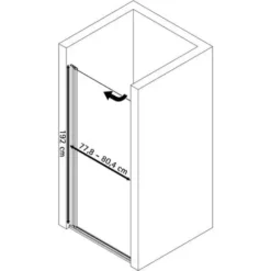 Porte De Douche Pivotante, Verre 5 Mm Transparent Anticalcaire, Style Atelier Industriel, Profilé Noir, Schulte, 80 X 192 Cm -SCHULTE Soldes Boutique 11741619 5