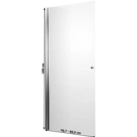 Porte De Douche Pivotante, Verre 5 Mm, Profilé Alu Argenté, YoungLine, Schulte, 80 X 190 Cm 4 Porte De Douche Pivotante, Verre 5 Mm, Profilé Alu Argenté, YoungLine, Schulte, 80 X 190 Cm – Image 2