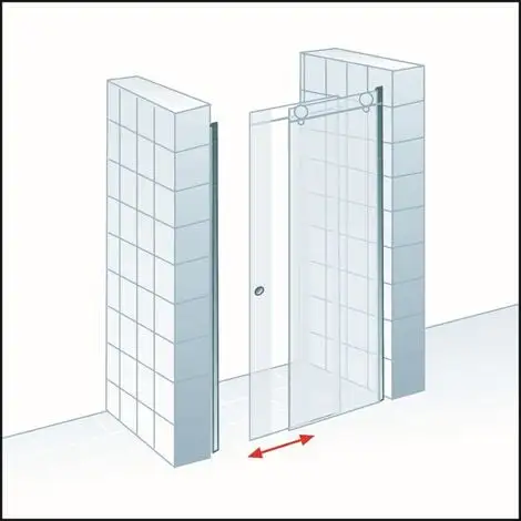 Porte De Douche Coulissante, 120 X 190 Cm, Verre 5 Mm, Sunny, Schulte, Sablé Au Milieu (dépoli), Profilé Blanc 6 Porte De Douche Coulissante, 120 X 190 Cm, Verre 5 Mm, Sunny, Schulte, Sablé Au Milieu (dépoli), Profilé Blanc – Image 4