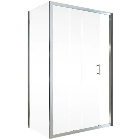 Porte De Douche Coulissante + Paroi Latérale, Sunny, Schulte, Verre 5 Mm, Transparent, Profilé Aspect Chromé, 120 X 90 X 190 Cm 4 Porte De Douche Coulissante + Paroi Latérale, Sunny, Schulte, Verre 5 Mm, Transparent, Profilé Aspect Chromé, 120 X 90 X 190 Cm – Image 2