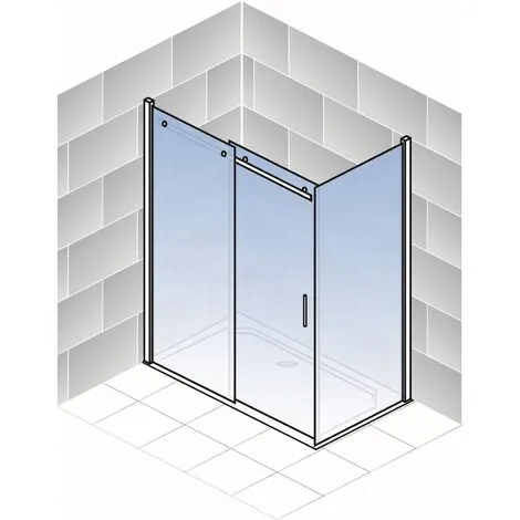 Porte De Douche Coulissante + Paroi Latérale, Sunny, Schulte, Verre 5 Mm, Transparent, Profilé Aspect Chromé, 120 X 90 X 190 Cm 6 Porte De Douche Coulissante + Paroi Latérale, Sunny, Schulte, Verre 5 Mm, Transparent, Profilé Aspect Chromé, 120 X 90 X 190 Cm – Image 4