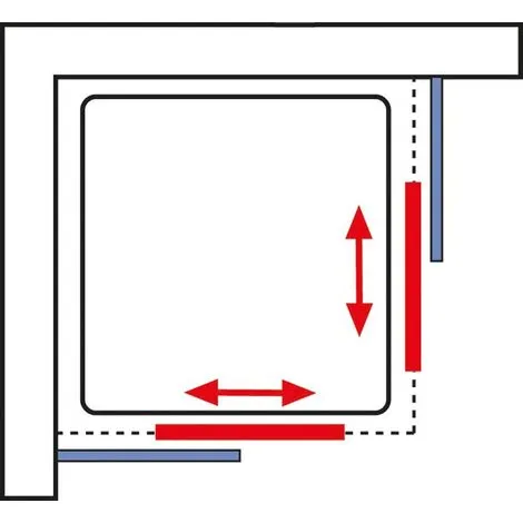 Accès D'angle Droit Avec Portes De Douche Coulissantes, Verre 5 Mm, Profilé Alu Argenté, Schulte, 80 X 80 X 185 Cm 5 Accès D'angle Droit Avec Portes De Douche Coulissantes, Verre 5 Mm, Profilé Alu Argenté, Schulte, 80 X 80 X 185 Cm – Image 3