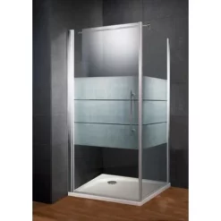 Porte De Douche Pivotante 90 X 90 X 190 Cm + Paroi Latérale, Traitement Anticalcaire, Verre 6 Mm, Décor Dépoli Light, Style, Schulte -SCHULTE Soldes Boutique 1687547 3