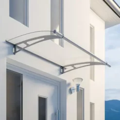 Marquise Auvent De Porte, SchulteLT-Line, Transparent, Fixations Inox, 150 X 95 Cm