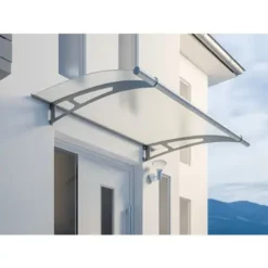 Marquise Auvent De Porte, SchulteLT-Line XL, 205 X 142 Cm, Opaque, Fixations Inox