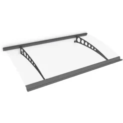 Marquise Auvent De Porte, Schulte Style Plus, Polycarbonate Transparent, Fixation Anthracite, Circle, 160 X 90 Cm