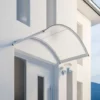 Marquise Auvent De Porte, 160 X 90 Cm, SchulteBasic, Polycarbonate Avéolaire Transparent, Fixations Blanches -SCHULTE Soldes Boutique 17529569 1