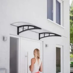 Marquise Auvent De Porte, 138 X 94cm, SchulteTwinline, Polycarbonate, Fixations En Anthracite