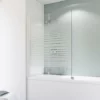 Pare-baignoire Rabattable, Verre 5 Mm, Paroi De Baignoire 2 Volets, écran De Baignoire Pivotant Schulte, 114 X 140 Cm, Décor Rayures Horizontales , Profilé Blanc -SCHULTE Soldes Boutique 18194693 1