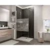 Paroi De Douche à L'italienne, Profilé Aspect Chromé à Clipser, Paroi Fixe Walk In, NewStyle Schulte, Traitement Anticalcaire, Décor Galets Chromés, Verre 5 Mm, 90 X 190 Cm -SCHULTE Soldes Boutique 20153639 1
