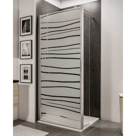 Paroi De Douche à L'italienne Avec Retour Pivotant, Profilé Aspect Chromé à Clipser, Paroi Fixe Walk In Style Industriel, NewStyle Schulte, Traitement Anticalcaire, Décor Mistral, Verre 5 Mm, 90 X 30 X 190 Cm 3 Paroi De Douche à L'italienne Avec Retour Pivotant, Profilé Aspect Chromé à Clipser, Paroi Fixe Walk In Style Industriel, NewStyle Schulte, Traitement Anticalcaire, Décor Mistral, Verre 5 Mm, 90 X 30 X 190 Cm