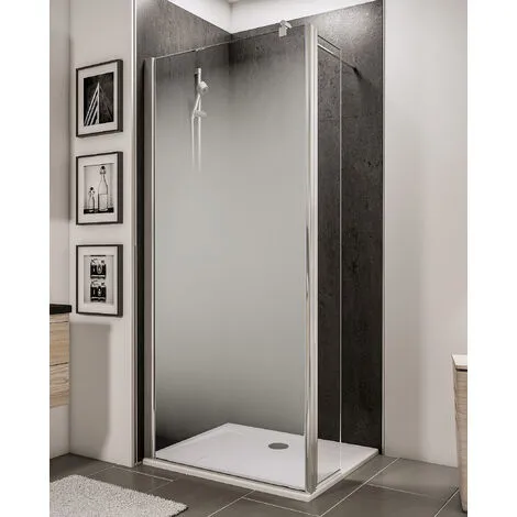 Paroi De Douche à L'italienne Avec Retour Pivotant, Profilé Aspect Chromé à Clipser, Paroi Fixe Walk In Style Industriel, NewStyle Schulte, Traitement Anticalcaire, Décor Brouillard, Verre 5 Mm, 90 X 30 X 190 Cm 3 Paroi De Douche à L'italienne Avec Retour Pivotant, Profilé Aspect Chromé à Clipser, Paroi Fixe Walk In Style Industriel, NewStyle Schulte, Traitement Anticalcaire, Décor Brouillard, Verre 5 Mm, 90 X 30 X 190 Cm