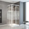 Accès D'angle Droit 75-88 X 175 Cm, Portes De Douche Coulissantes, Sunny, Schulte, Décor Rayures Horizontales, Verre 3 Mm, Profilé Blanc -SCHULTE Soldes Boutique 22110642 1