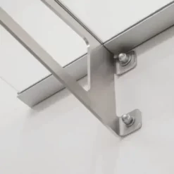 Marquise Auvent De Porte, SchulteLT-Line XL, Module D'extension, 120 X 142 Cm, Verre Acrylique Transparent, Fixation Inox Brossé Mat -SCHULTE Soldes Boutique 23678487 3