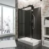 Cabine De Douche Intégrale 120 X 80 Cm, Cabine De Douche Complète Hydromassante, Porte Coulissante, Jets De Massage, Couleur Noire-gris, Korsika, Schulte -SCHULTE Soldes Boutique 23817686 1