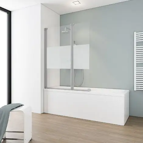 Pare-baignoire Rabattable 100 X 130 Cm, Paroi De Baignoire 2 Volets Schulte, écran De Baignoire Pivotant Komfort, Décor Décent, Profilé Alu Argenté 3 Pare-baignoire Rabattable 100 X 130 Cm, Paroi De Baignoire 2 Volets Schulte, écran De Baignoire Pivotant Komfort, Décor Décent, Profilé Alu Argenté