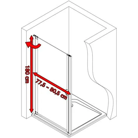 Porte De Douche Pivotante, 80 X 180 Cm, Verre Transparent 5 Mm, Schulte Sunny, Profilé Alu-argenté 4 Porte De Douche Pivotante, 80 X 180 Cm, Verre Transparent 5 Mm, Schulte Sunny, Profilé Alu-argenté – Image 2