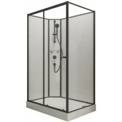 Cabine De Douche Intégrale Avec Porte Coulissante, Verre 5 Mm, Cabine De Douche Complète Tahiti, Schulte, 120 X 80 Cm, Paroi Latérale à Droite, Ouverture Vers La Gauche