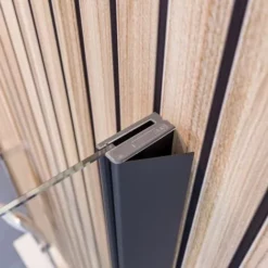 Porte De Douche Coulissante En Niche, Verre 6 Mm Transparent Anticalcaire, Profilé Noir, Roulettes En Bas, Style Industriel, Schulte, 100 Cm -SCHULTE Soldes Boutique 26889665 3