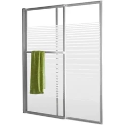 Pare-baignoire Coulissant Et Rabattable, 70 - 120 X 140 Cm, Schulte, Paroi De Baignoire Extensible 2 Volets, Verre 3 Mm, Profilé Blanc, Décor Sérigraphié Rayures Horizontales -SCHULTE Soldes Boutique 28218420 3