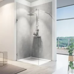 Panneau Mural Béton Ciré, Revêtement Pour Douche Et Salle De Bains, DécoDesign SOFTTOUCH, Schulte, 100 X 210 Cm