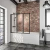 Pare-baignoire Rabattable, Sans Percer, 127 X 140 Cm, écran De Baignoire Pivotant à Coller, Paroi De Baignoire Schulte, 3 Volets, Verre Transparent 3 Mm, Profilé Noir -SCHULTE Soldes Boutique 28854656 1