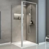 Porte De Douche Pivotante + Paroi De Retour Fixe, Verre 5 Mm Transparent, Sunny ExpressPlus Schulte, Profilé Alu-nature, 80 X 80 X 185 Cm 2 Porte De Douche Pivotante + Paroi De Retour Fixe, Verre 5 Mm Transparent, Sunny ExpressPlus Schulte, Profilé Alu-nature, 80 X 80 X 185 Cm -SCHULTE Soldes Boutique 29284948 1