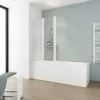 Pare-baignoire Rabattable 125 X 140 Cm, Paroi De Baignoire 3 Volets, Verre 3 Mm, écran De Baignoire Pivotant, Komfort Express-Plus Schulte, Profilé Blanc, Verre Transparent -SCHULTE Soldes Boutique 29284967 1