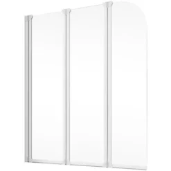 Pare-baignoire Rabattable 125 X 140 Cm, Paroi De Baignoire 3 Volets, Verre 3 Mm, écran De Baignoire Pivotant, Komfort Express-Plus Schulte, Profilé Blanc, Verre Transparent -SCHULTE Soldes Boutique 29284967 3