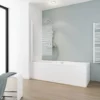 Pare-baignoire Rabattable, Verre 5 Mm, Paroi De Baignoire, écran De Baignoire Pivotant, Capri Express-Plus Schulte, Décor Sérigraphié Rayures, Profilé Blanc, 1 Volet 80 X 140 Cm -SCHULTE Soldes Boutique 29284972 1