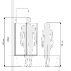 Pare-baignoire Rabattable, Sans Percer, Paroi De Baignoire Schulte, écran De Baignoire Pivotant à Coller, Verre 3 Mm Transparent, 2 Volets Pliants + 1 Paroi Latérale, Profilé Noir, 87 X 70 X 120 Cm -SCHULTE Soldes Boutique 31103410 5