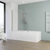 Pare-baignoire Rabattable, Verre 5 Mm, Paroi De Baignoire 2 Volets, écran De Baignoire Pivotant Schulte, 90 X 140 Cm, Verre Transparent , Profilé Alu Argenté