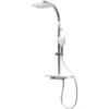 Colonne De Douche Avec Tablette Et Thermostat Intégré, 45 X 102 Cm, Rain II Schulte, Douchette à Main Carrée, Pommeau Carré Orientable, White Style