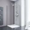 Porte De Douche Pivotante + Paroi De Retour Fixe, Verre 5 Mm Transparent Anticalcaire, Profilé Alu-argenté, Schulte, 80 X 80 X 192 Cm -SCHULTE Soldes Boutique 32644661 1