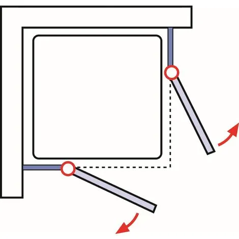 Accès D'angle Droit Avec Portes De Douche Battantes, Verre 5 Mm Transparent Anticalcaire, Profilé Alu-argenté, Schulte, 80 X 80 X 192 Cm 7 Accès D'angle Droit Avec Portes De Douche Battantes, Verre 5 Mm Transparent Anticalcaire, Profilé Alu-argenté, Schulte, 80 X 80 X 192 Cm – Image 5