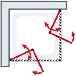 Accès D'angle Droit Avec Portes De Douche Pivotantes-pliantes, Verre 5 Mm Transparent Anticalcaire, Profilé Alu-argenté, Schulte, 80 X 80 X 192 Cm -SCHULTE Soldes Boutique 32714451 5