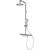 Colonne De Douche Avec Tablette Et Thermostat Intégré, 45 X 112 Cm, Rain III Schulte, Douchette à Main Ronde, Pommeau Rond Orientable, Aspect Chromé