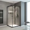 Accès D'angle Droit Avec Portes De Douche Coulissantes, 75 X 75 - 90 X 90 Cm X 180 Cm, Verre 4 Mm, Sunny Schulte, Profilé Noir, Verre Transparent -SCHULTE Soldes Boutique 39621776 1