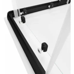 Accès D'angle Droit Avec Portes De Douche Coulissantes, 75 X 75 - 90 X 90 Cm X 180 Cm, Verre 4 Mm, Sunny Schulte, Profilé Noir, Verre Transparent -SCHULTE Soldes Boutique 39621776 4