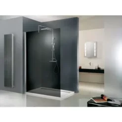 Paroi De Douche à L'italienne, Verre 6 Mm, Paroi Fixe Walk In Free Schulte, Verre Fumé, 90 X 200 Cm