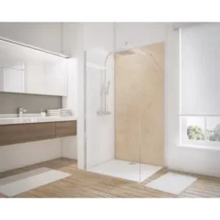 Panneau Mural Travertin, Revêtement Pour Douche Et Salle De Bains, DécoDesign DÉCOR, Schulte, 100 X 210 Cm