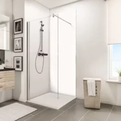 Panneau Mural Blanc Structuré, Revêtement Pour Douche Et Salle De Bains, DécoDesign DÉCOR, Schulte, 100 X 210 Cm