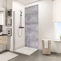 Panneau Mural Gris Antico, Revêtement Pour Douche Et Salle De Bains, DécoDesign DÉCOR, Schulte, 100 X 210 Cm