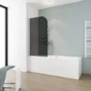 Pare-baignoire Rabattable, 80 X 140 Cm, Verre 5 Mm, Paroi De Baignoire 1 Volet Capri, écran De Baignoire Pivotant Schulte, Verre Fumé, Profilé Aspect Chromé