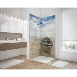 Lot De 2 Panneaux Muraux 90 X 210 Cm, Revêtement Pour Douche Et Salle De Bains, DécoDesign PHOTO, Schulte, Bateau En Angle