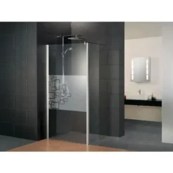 Paroi De Douche à L'italienne Avec Retour Pivotant, Paroi Fixe Walk In Décor Softcube, Profilé Aspect Chromé, Style 2.0, Schulte, 90 X 30 X 190 Cm, Verre 5 Mm Anticalcaire