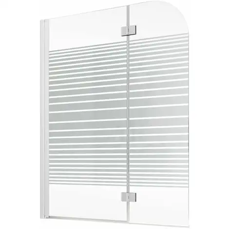 Pare-baignoire Rabattable 112 X 140 Cm, Verre 5 Mm, Paroi De Baignoire 2 Volets, écran De Baignoire Pivotant, Komfort Schulte, Décor Sérigraphié Rayuré, Profilé Blanc 4 Pare-baignoire Rabattable 112 X 140 Cm, Verre 5 Mm, Paroi De Baignoire 2 Volets, écran De Baignoire Pivotant, Komfort Schulte, Décor Sérigraphié Rayuré, Profilé Blanc – Image 2